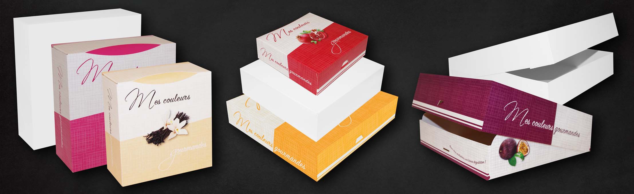Boîtes à gâteaux carrées blanches avec couvercle - Ateliers Porraz