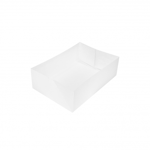 Boîte à gâteau sans couvercle carton blanc 16x12x5cm - Ateliers Porraz