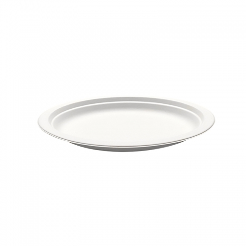 Assiette ronde blanche canne à sucre (18cm) - Ateliers Porraz