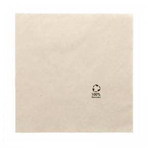 Serviette en papier marron recyclé 40x40cm (2 plis) / Par 100